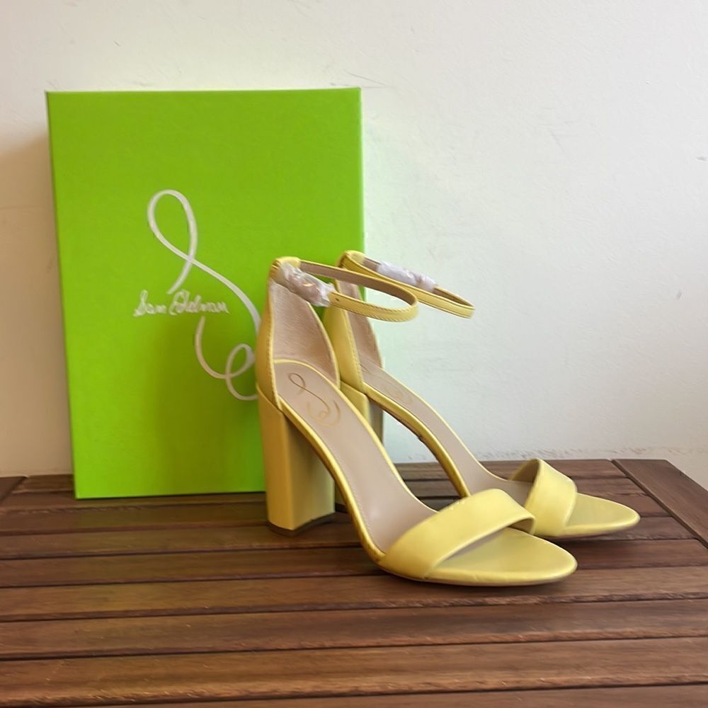 Sam Edelman Yaro Ankle Strap Sandal Butter Yellow Size 9